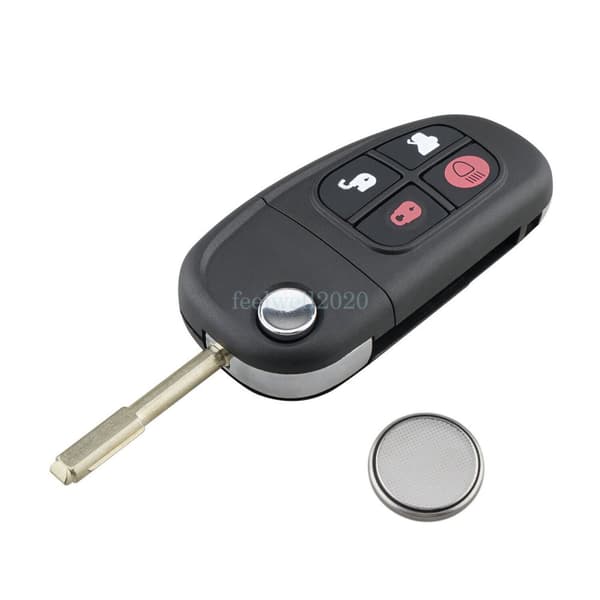 Replacement For Jaguar XJ XJR X S TYPE 4 Button Remote Key Fob Case + Battery
