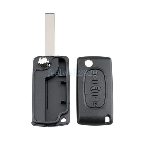 3 Button Flip Remote Key Fob Case For Peugeot Expert Citroen Dispatch Berlingo