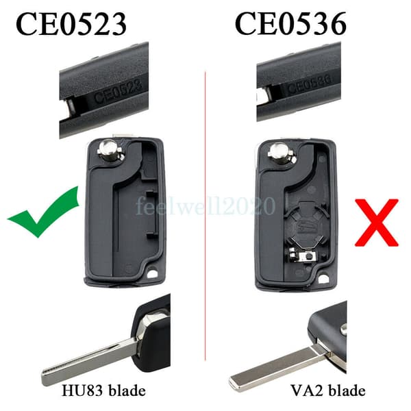 3 Button Flip Remote Key Fob Case For Peugeot Expert Citroen Dispatch Berlingo