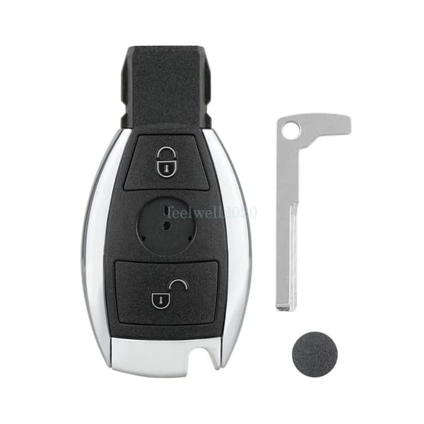 2 Button Smart Key Fob Case For Mercedes Benz 2000+ Keyless Shell Cover + Blade