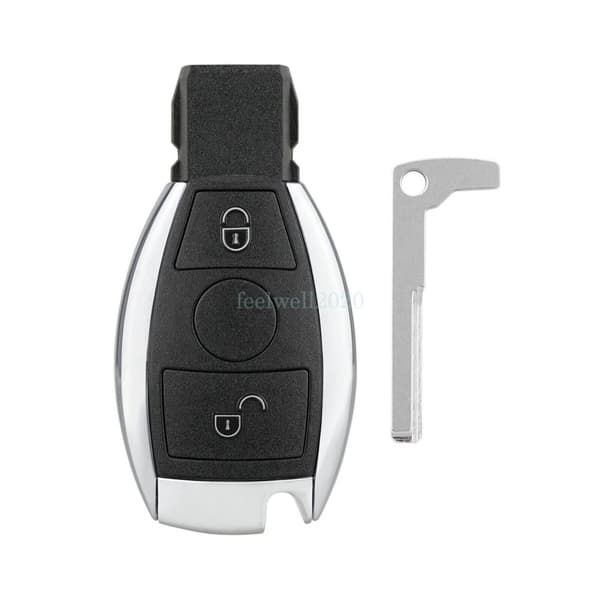 2 Button Smart Key Fob Case For Mercedes Benz 2000+ Keyless Shell Cover + Blade