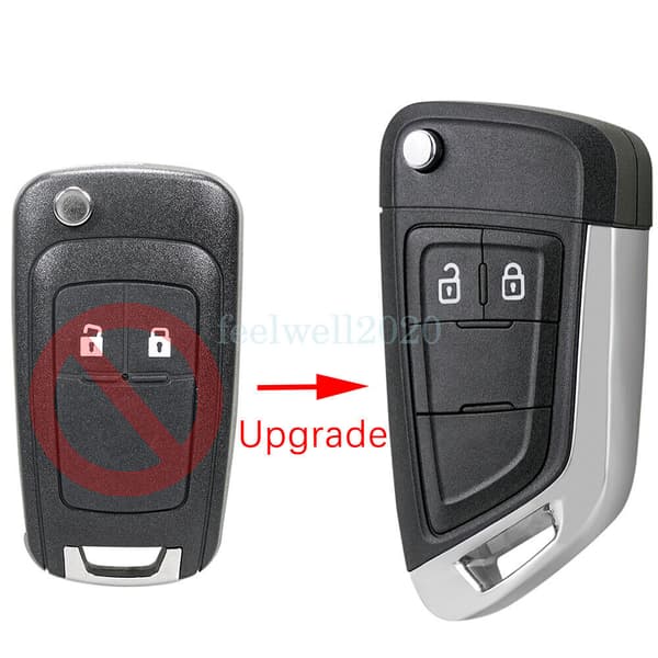Remote Key Fob Case 2 Button For Vauxhall Opel Astra Insignia Corsa Flip Upgrade