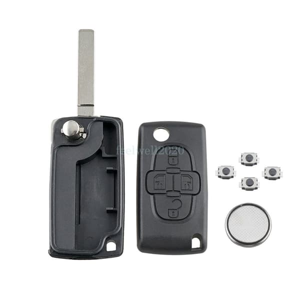 4 BUTTON FLIP KEY FOB CASE REPAIR KIT FOR PEUGEOT 1007 807 CITROEN C8 VA2 Blade