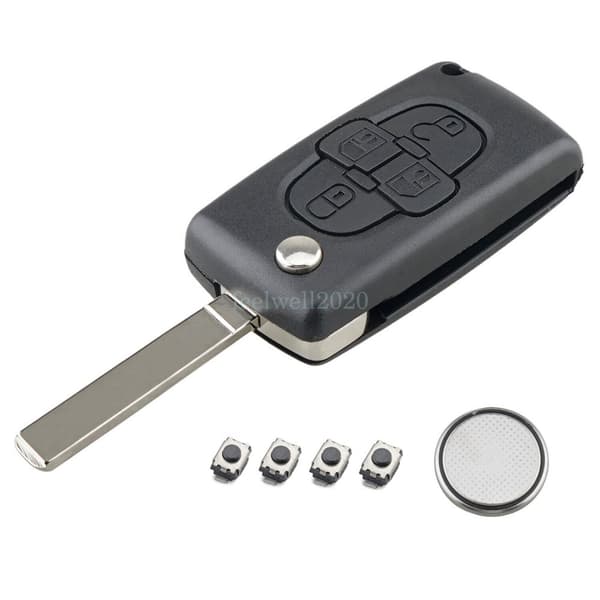 4 BUTTON FLIP KEY FOB CASE REPAIR KIT FOR PEUGEOT 1007 807 CITROEN C8 VA2 Blade