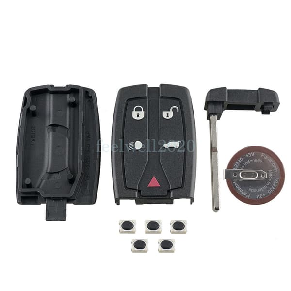 Key Case Fob + Rechargeable VL2330 Battery For Land Rover Freelander 2 2007-2014