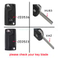 Pikkukuva 3 / 7: 2 Button Flip Key Fob Case for Peugeot 308 3008 2010 2011 2012 2013 2014 2015