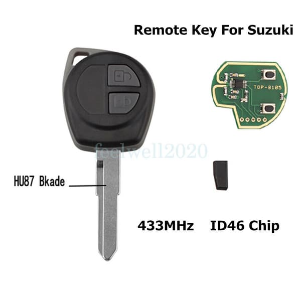 For Suzuki Grand Vitara Swift Car Remote Key Entry Fob 2 Button ID46 Chip 433MHz