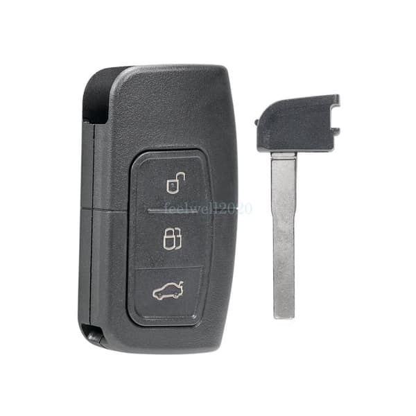 For Ford Focus Kuga Mondeo C-Max 3 Button Remote Car Key Fob Case Shell + Blade
