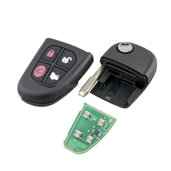 2PCS For Jaguar X-Type S-Type XJ XJR 4 Button Remote Key Fob 433MHz + 4D60 Chip