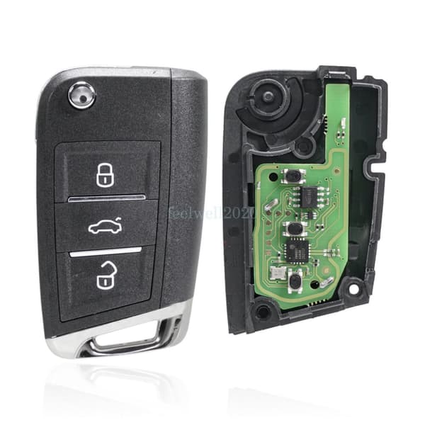 For 2016 2017 2018 Volkswagen Tiguan 433MHZ Remote Car Key Fob 3Button ID48 Chip