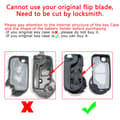 Miniatyrbilde 2 av 7: 2 Button Car Remote Flip Key Fob Case Shell For Citroen DS3 2009 2010 -2016 2017