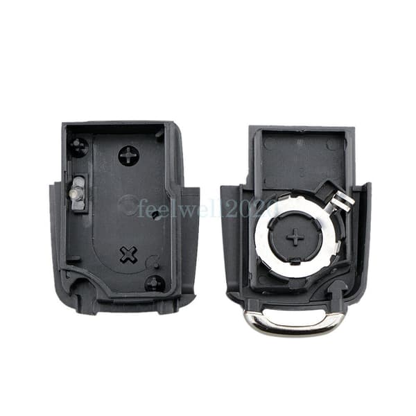 For VW Volkswagen Golf MK5 3 Button Flip Remote Car Key Case + CR2032 Battery