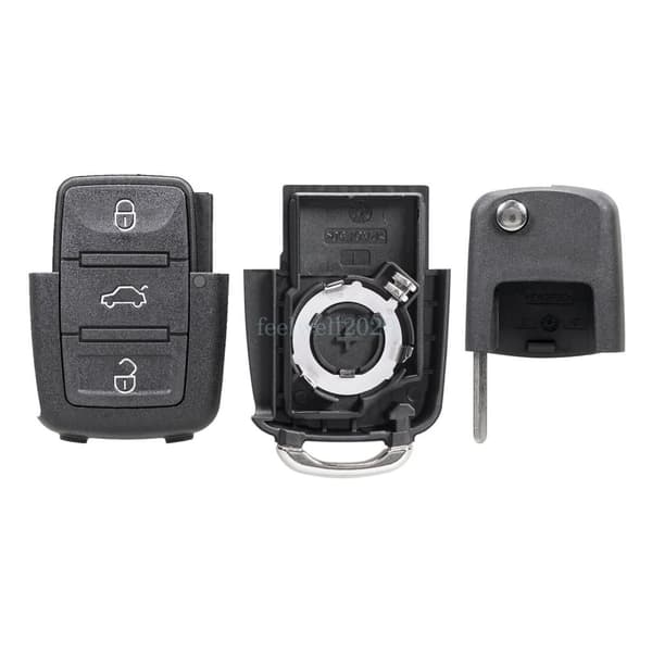 3 Button Flip Key Case Shell For VW Volkswagen Jetta Polo Passat Golf SEAT SKODA