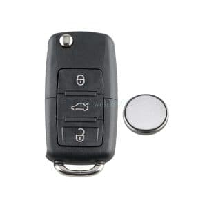 3 Button Flip Key Case Shell For VW Volkswagen Jetta Polo Passat Golf SEAT SKODA