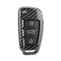 Miniatyrbilde 4 av 6: For Audi A1 A3 A6 Q5 Q7 TT 3 Buttons Carbon Fiber Key Cover Remote Key Fob Case