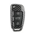 Miniatyrbilde 1 av 6: For Audi A1 A3 A6 Q5 Q7 TT 3 Buttons Carbon Fiber Key Cover Remote Key Fob Case