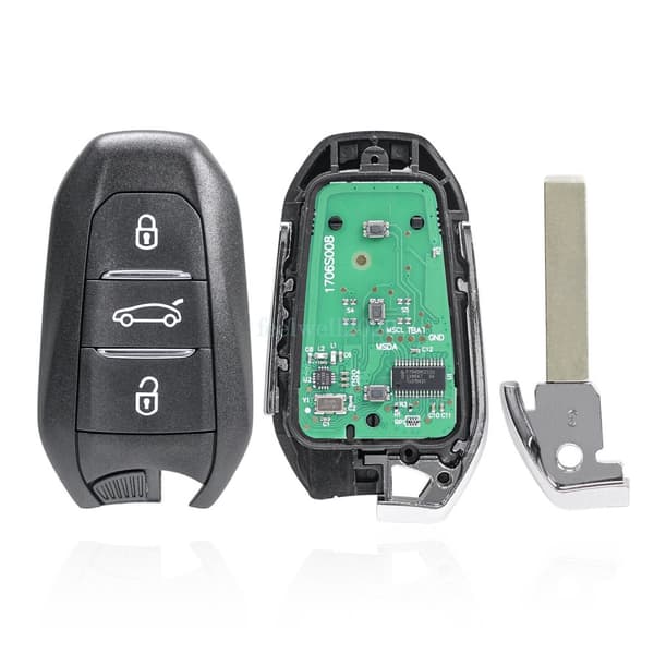 3 Button Car Remote Key Fob For Peugeot 208 308 3008 5008 Partner 433Mhz 4A Chip