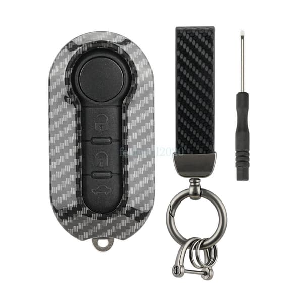 Carbon Fiber For Fiat Ducato Citroen Relay Peugeot Boxer Flip Key Fob Case Cover