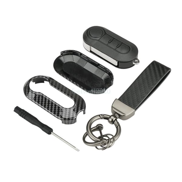 Carbon Fiber For Fiat Ducato Citroen Relay Peugeot Boxer Flip Key Fob Case Cover