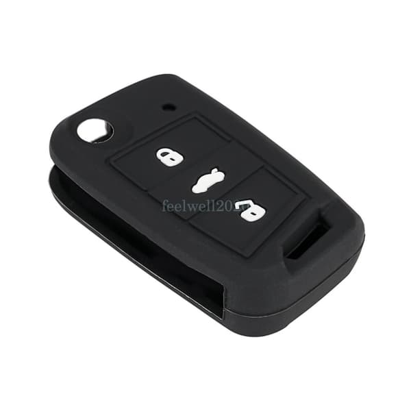 Remote Flip Key Fob Case + Silicone Cover For Volkswagen VW Golf Seat Leon Altea