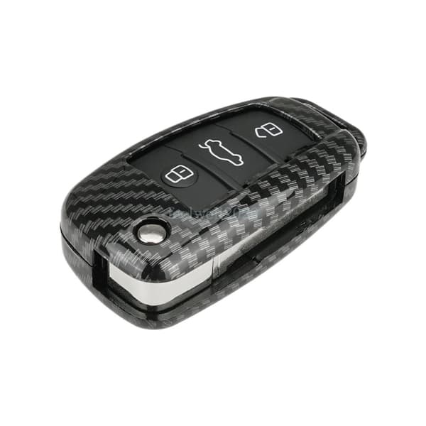 3 Button Carbon Fiber Key Cover Remote Key Fob Case For Audi A1 S1 A3 A6 Q5 TT
