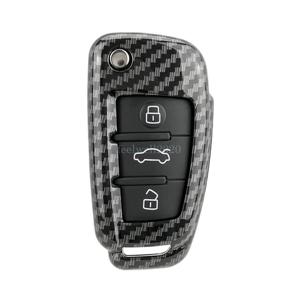 3 Button Carbon Fiber Key Cover Remote Key Fob Case For Audi A1 S1 A3 A6 Q5 TT