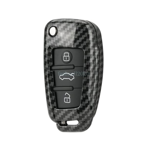 3 Button Carbon Fiber Key Cover Remote Key Fob Case For Audi A1 S1 A3 A6 Q5 TT