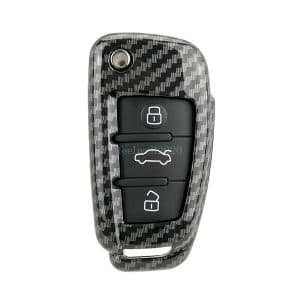 3 Button Carbon Fiber Key Cover Remote Key Fob Case For Audi A1 S1 A3 A6 Q5 TT