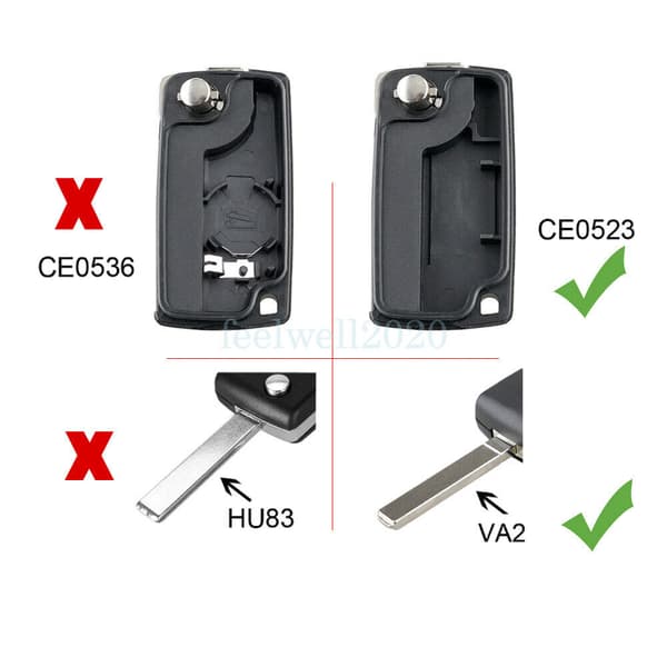 For Peugeot 407 308 307 207 CC SW 3 Button Key Fob Case Battery Repair CE0523