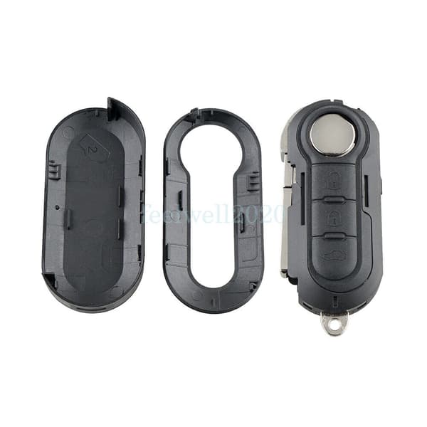 3 Button Key Case Flip Blade For Fiat 500 Panda Punto Bravo Ducato Abarth Dodge