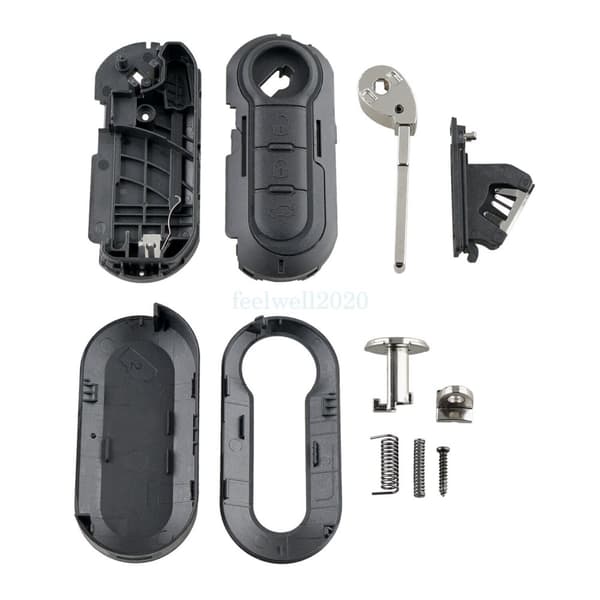 3 Button Key Case Flip Blade For Fiat 500 Panda Punto Bravo Ducato Abarth Dodge