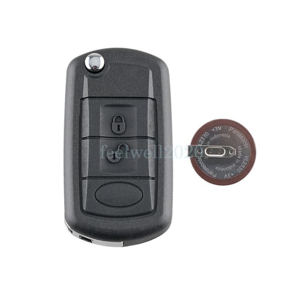 3 Button Key Shell Fob + Battery For Land Rover LR3 Range Rover Sport 2005-2009