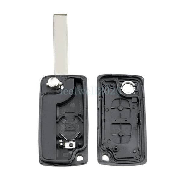 2 Button Key Fob Case + Battery For Peugeot 207 307 308 407 3008 5008 HU83 Blade