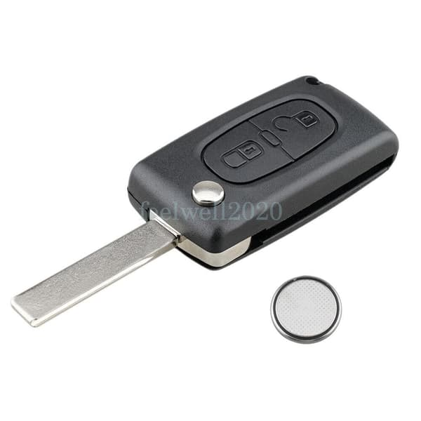 2 Button Key Fob Case + Battery For Peugeot 207 307 308 407 3008 5008 HU83 Blade