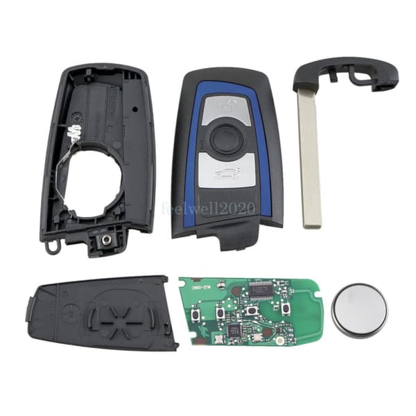 For BMW 1 2 3 4 SERIES F20 F22 F30 F31 F32 433Mhz 3 Button Blue Remote Key FOB