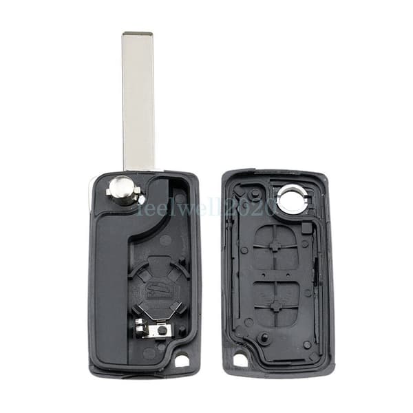 For Peugeot Expert 207 307 308 807 3008 5008 2 Button Flip Key Fob Case Battery
