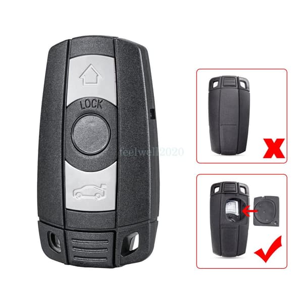 For BMW 1 3 5 6 7 Series X5 X6 Z4 E90 3 Button Remote Key Fob Case Shell + Blade