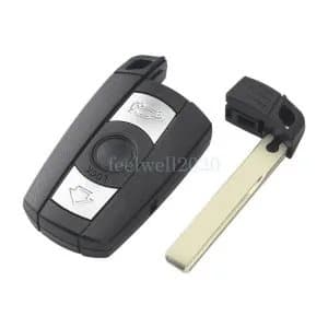 For BMW 1 3 5 6 7 Series X5 X6 Z4 E90 3 Button Remote Key Fob Case Shell + Blade