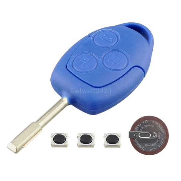 For Ford Transit Connect MK7 3 Button Remote Key Fob Shell Case Blade Repair Kit