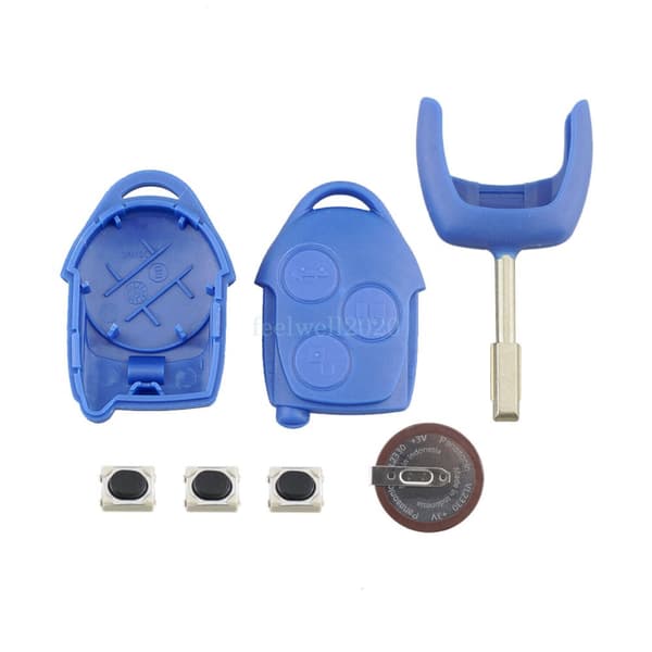 For Ford Transit Connect MK7 3 Button Remote Key Fob Shell Case Blade Repair Kit