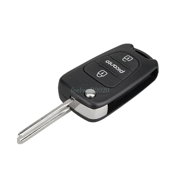 Replacement For Kia Picanto 3Button Flip Remote Car Key Shell Fob Case w/Battery