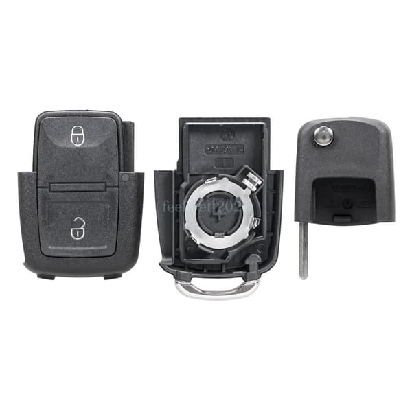 2 Button Flip Key Fob Case Shell For VW Volkswagen Golf Transporter Seat Skoda