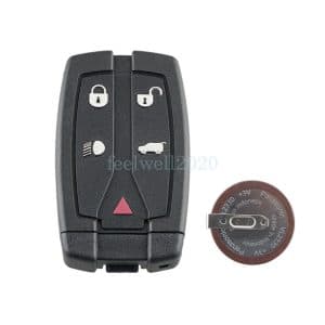 5 Button Remote Key Fob Case + Battery Replacement For Land Rover Freelander 2