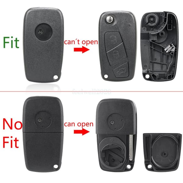 3 Button Flip Key Case Shell For Fiat Panda Idea Punto Stilo Ducato Remote Fob