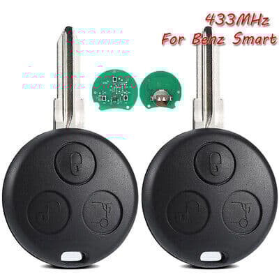 2X Car Remote Key Fob Case For Smart Fortwo Forfour City Coupe Cabrio 2003-2006