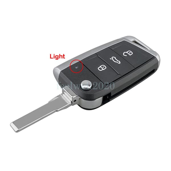 3 Button Flip Key Fob Case Shell For VW Golf MK7 Polo Seat Leon Skoda Octavia