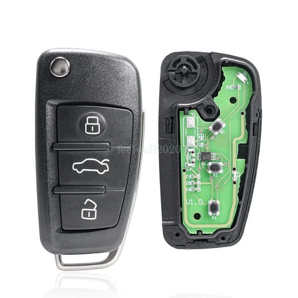 434Mhz For Audi A3 S3 A4 S4 TT 3 Button Car Remote Key Fob ID48 Chip 8P0837220D