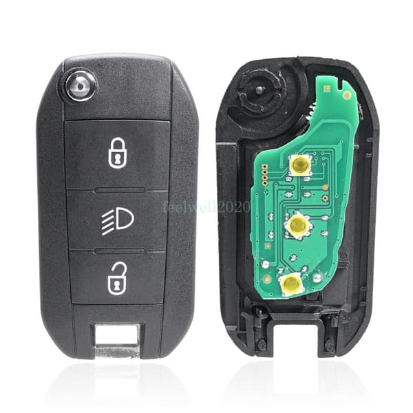 3 Button For 2012 2013 2014 2015 2016 2017 2018 Peugeot 208 2008 Remote Key Fob