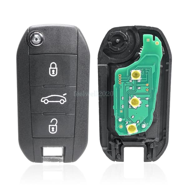 For Peugeot 208 308 508 3008 5008 2014 2015 2016 3 Button Remote Key Fob 433MHz