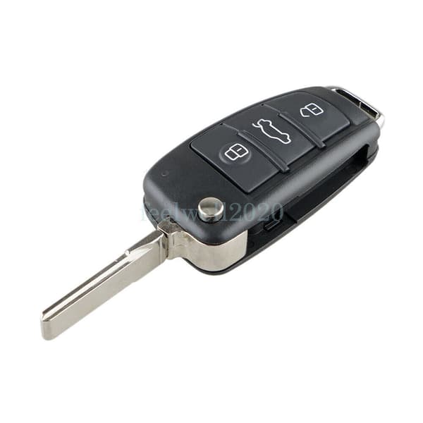 3 Button Flip Remote Key Case Cover Fob For Audi A3 A4 A6 A8 TT Q7 S6 Quattro